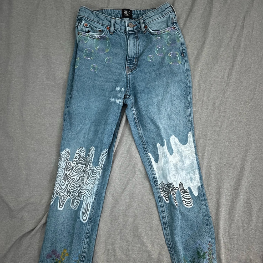 BDG Artistic Blue Straight Leg Jeans
